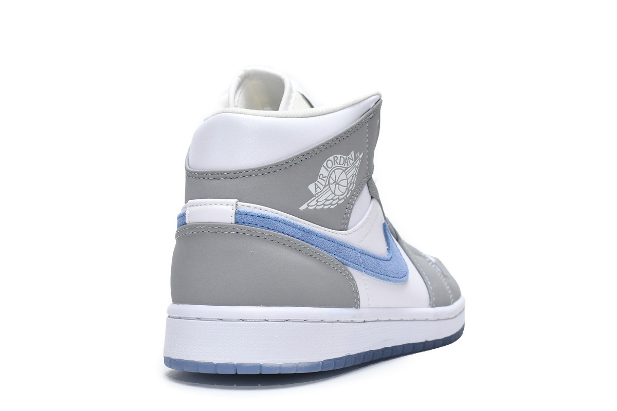 PK God Batch Air Jordan 1 Mid Wolf Grey Aluminum (W) BQ6472-105
