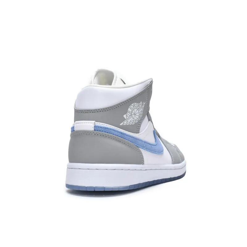 PK God Batch Air Jordan 1 Mid Wolf Grey Aluminum (W) BQ6472-105