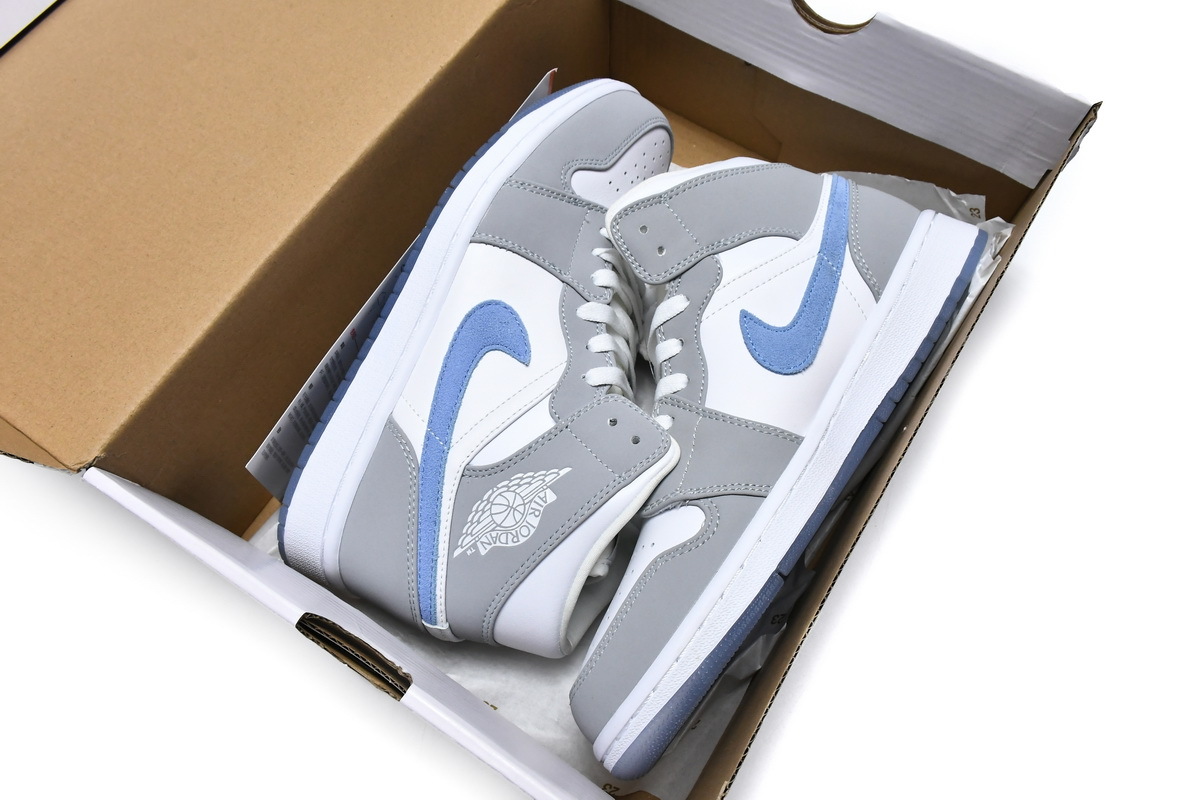 PK God Batch Air Jordan 1 Mid Wolf Grey Aluminum (W) BQ6472-105