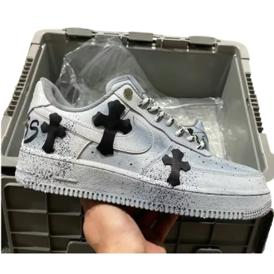  PK God Batch Custom Nike Air Force 1 The Cross Blue Tie dye (Special shoe box) 01