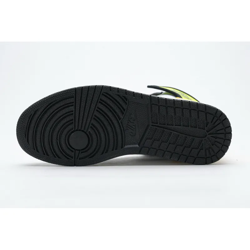 ljr batch air jordan 1 retro high white black volt university gold 555088-118