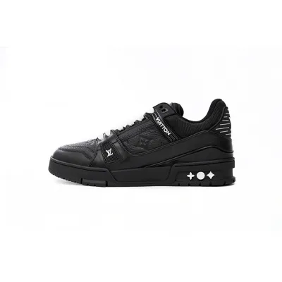PK God Batch LOUIS VUITTON Trainer All Black Embossing 1AARER 02