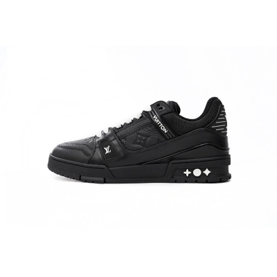 PK God Batch LOUIS VUITTON Trainer All Black Embossing 1AARER 02
