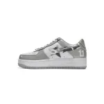 A Bathing Ape Bape Sta Low White Grey Mirror Surface