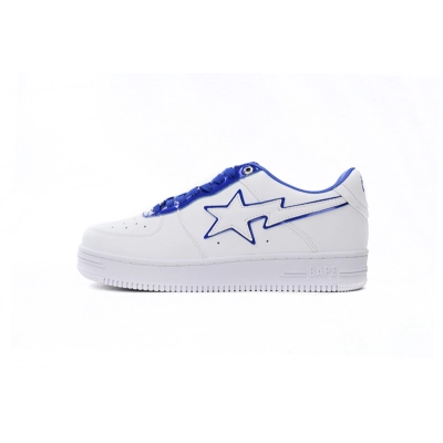 A Bathing Ape Bape Sta Low White and Blue Border 1J30-191-017 01