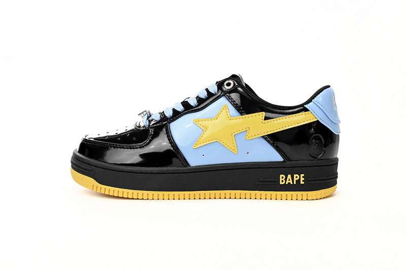 A Bathing Ape Bape Sta Low Black, Blue, And Yellow 1H20 191 046