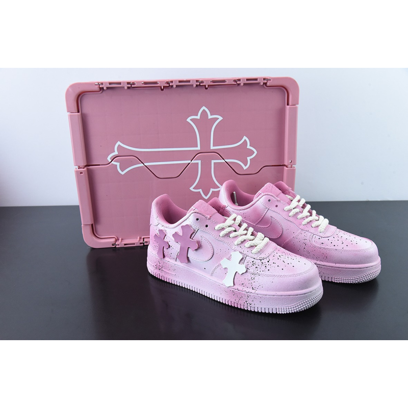 PK God Batch Chrome Hearts x Air Force 1 pink (Special shoe box)