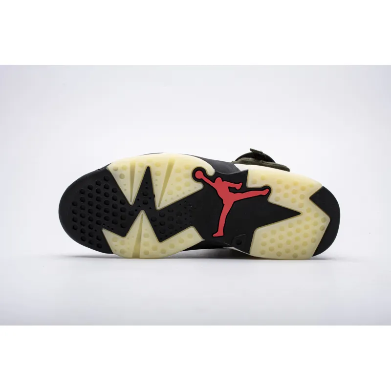 pk god batch air jordan 6 retro travis scott olive cn1084-200