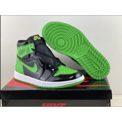 PK God Batch Air Jordan 1 high patent black green 01