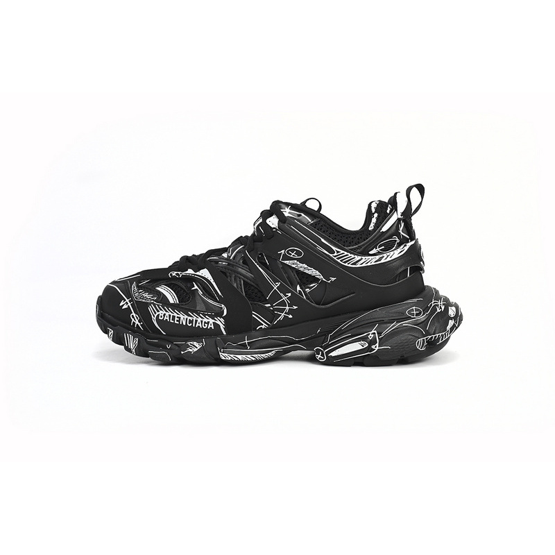 Balenciaga Tess S.Black Black-And-White Painting 542023 W3SR2 2315
