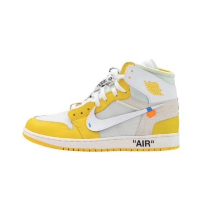 PK God Batch Air Jordan 1 Retro High Off-White Canary Yellow AQ0818-149 01