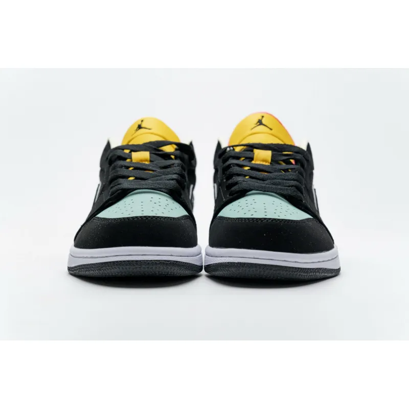 pkstockx air jordan 1 low black aurora green laser orange ck3022-013