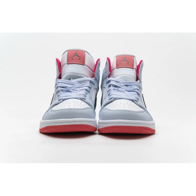PKstockx Air Jordan 1 Mid Half Blue Polka Dot Swoosh (GS) 555112-400 