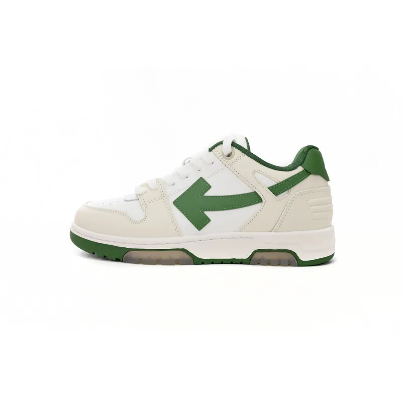 PK God Batch OMIA189 C99LEA00 10455 OFF-WHITE Out Of Office White Green