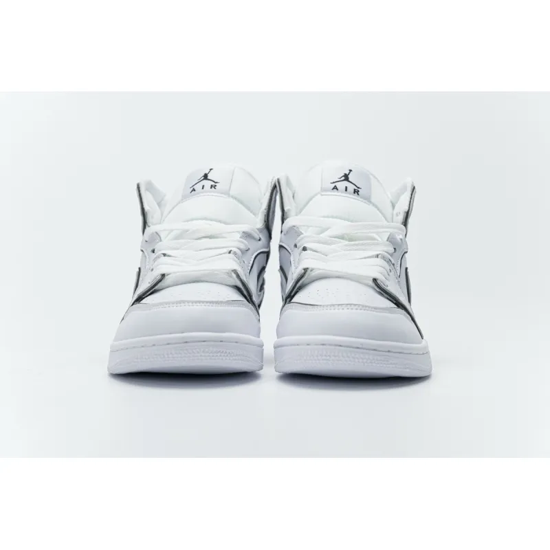 PKstockx Air Jordan 1 Mid Iridescent Reflective White (W) CK6587-100