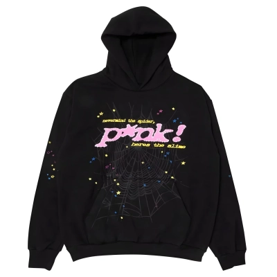 Sp5der P*NK Hoodie Black 01