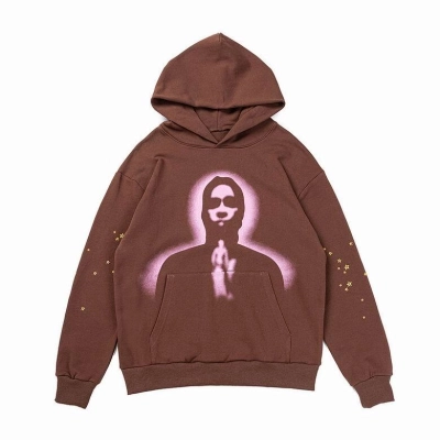 Sp5der Thug Hoodie Brown 01