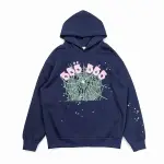Spider Worldwide 555 Angel Number Hoodie Navy Blue