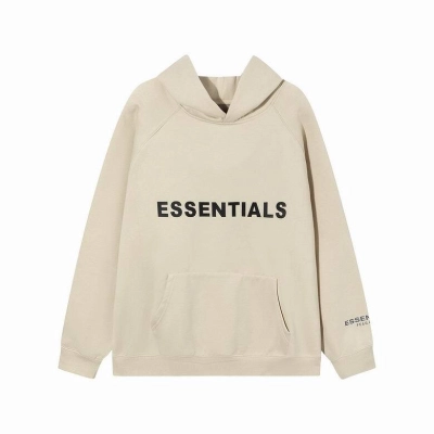 Fear Of God Essentials Pullover Hoodie Applique Logo Buttercream 01