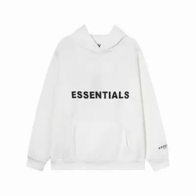 Fear Of God Essentials Pullover Hoodie Applique Logo White 01