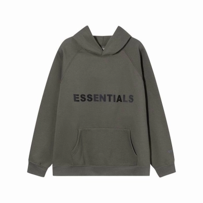 Fear Of God Essentials Pullover Hoodie Applique Logo Green 01
