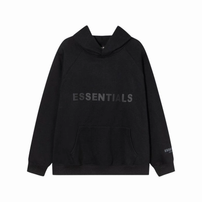 Fear Of God Essentials Pullover Hoodie Applique Logo Black 01