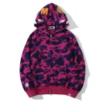 BAPE Color Camo Shark Zip Hoodie Purple 4580793338444