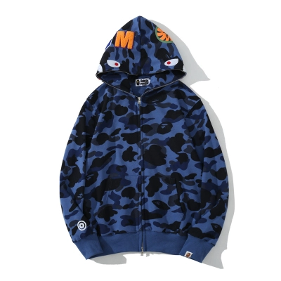 BAPE COLOR CAMO SHARK ZIP HOODIE NAVY 4580793329572 01