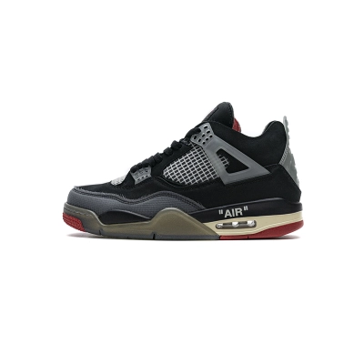 PK God Batch OFF White x Air Jordan 4 Bred CV9388-001 01