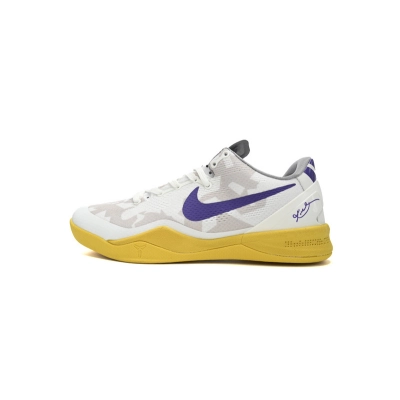 Nike Kobe 8 Low White/Purple-Yellow 555035-101 01