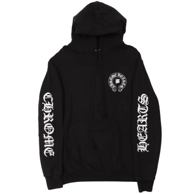 CHROME HEARTS BELLA LEATHER PATCH HOODIE 01