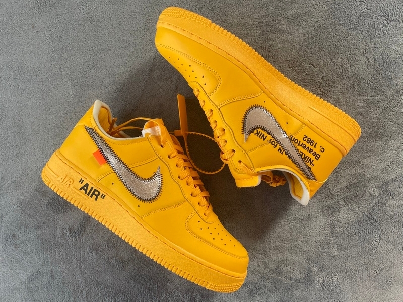 PK God Batch Nike Air Force 1 Low OFF-WHITE University Gold Metallic ...