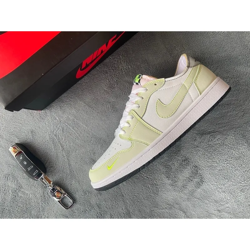 pkstockx air jordan 1 retro low white ghost green black dm7837-103