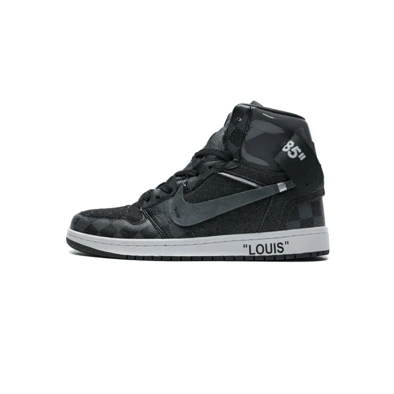 PK God Batch Air Jordan 1 High Grey X LOUIS VUITTON (regular Jordan shoe box)