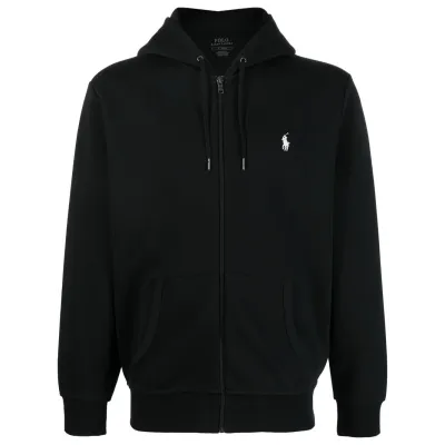 Polo Ralph Lauren Men's Double Knit Full-Zip Hoodie Sweatshirt Black 01