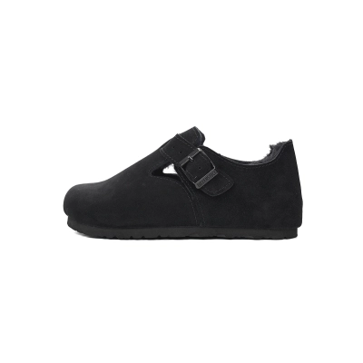Birkenstock London Shearling Suede Leather Black 1014960 01