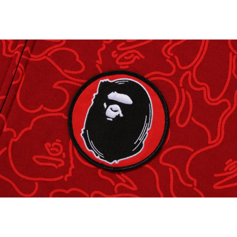 bape 30th anniversary line camo shark full zip hoodie red