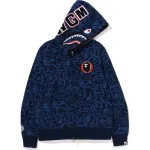 BAPE 30th Anniversary Line Camo Shark Full Zip Hoodie Navy