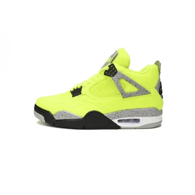 PK God Batch Tagz x Air jordan 4 Plush Fluorescent Yellow DV6773-700 01