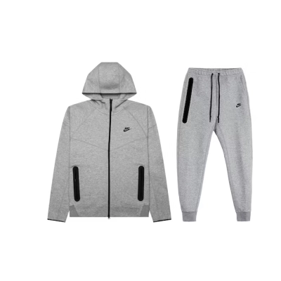 Nike Sportswear Tech Fleece Full-Zip Hoodie & Joggers Set Dark Heather Grey/Black 01