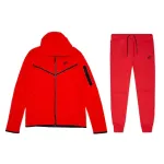 Nike Sportswear Tech Fleece Full Zip Hoodie & Joggers Set University Red
