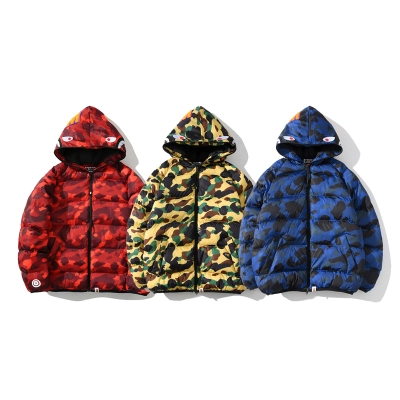 Bape Shark Parka Jacket Red & Yellow & Blue 01