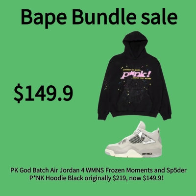 🔥 PK God Batch Air Jordan 4 WMNS Frozen Moments + Sp5derP*NK Hoodie Black  only $149.9 🎄 01