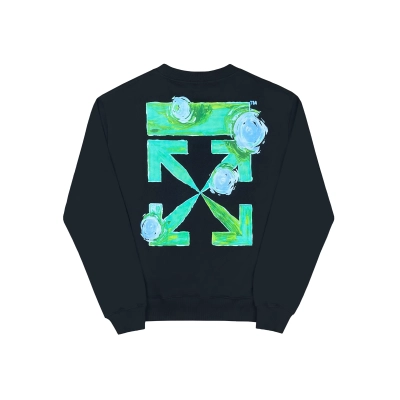OFF WHITE Green tree round neck sweatshirt 01