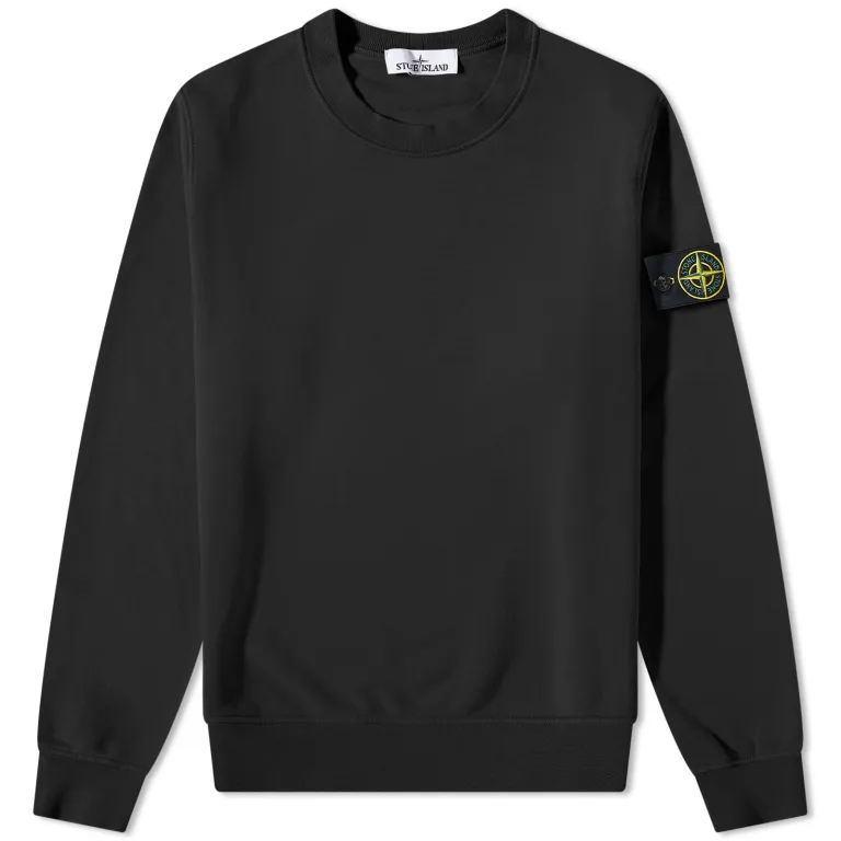 STONE ISLAN* GARMENT DYED CREW NECK SWEAT Black