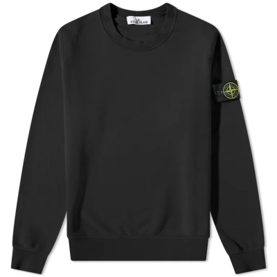 STONE ISLAN* GARMENT DYED CREW NECK SWEAT Black 01