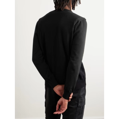 STONE ISLAN* GARMENT DYED CREW NECK SWEAT Black 02