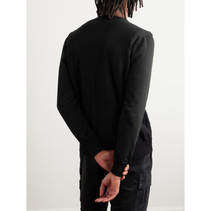 STONE ISLAN* GARMENT DYED CREW NECK SWEAT Black
