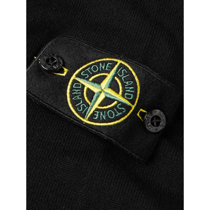 STONE ISLAN* GARMENT DYED CREW NECK SWEAT Black