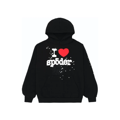 Sp5der I Heart SP5 Souvenir Hoodie Black 01